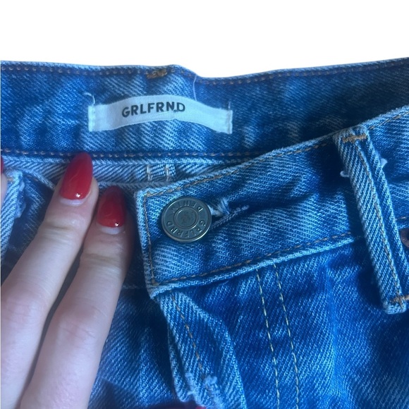 GRLFRND Helena High-Rise Straight Jean in My Sharona Size 27 Raw Hem - Picture 5 of 14